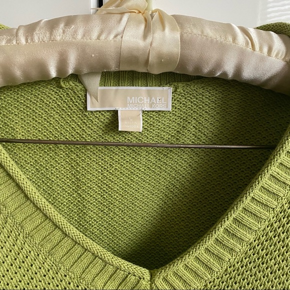 Michael Kors V Neck Cotton Sweater L - Picture 3 of 6